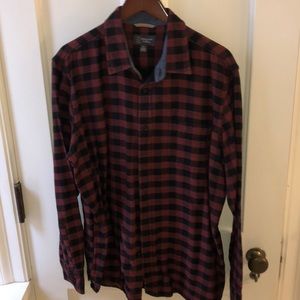 Chic casual Red and Black Plaid Casual Bottondown